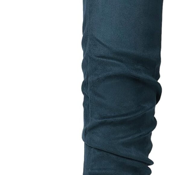 Brand New Women's Suede Over-the-Knee Boots Blue Size 5 - Picture 1 of 6